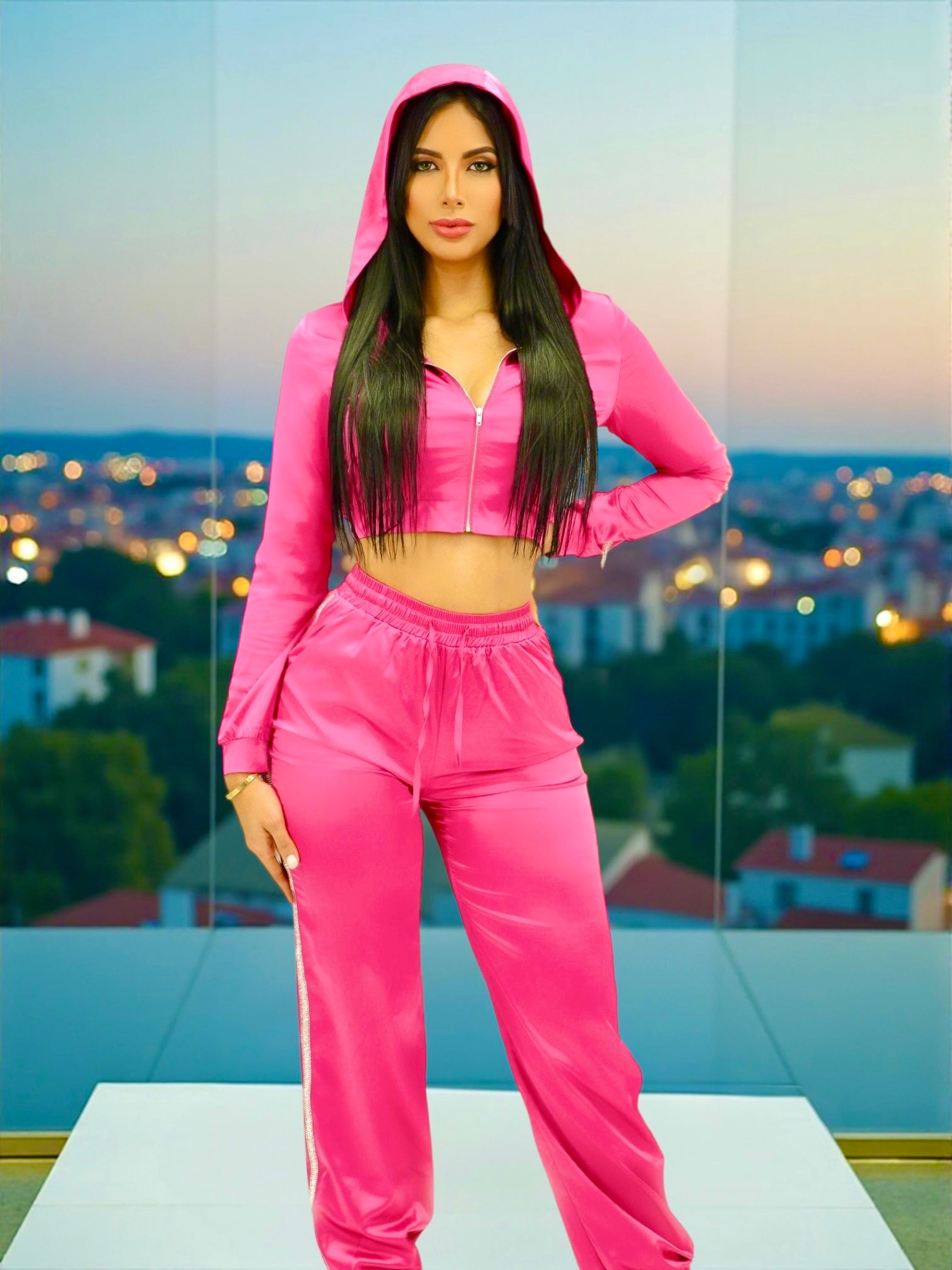 Love Don’t A Cost A Thing Track Suit (Hot Pink)