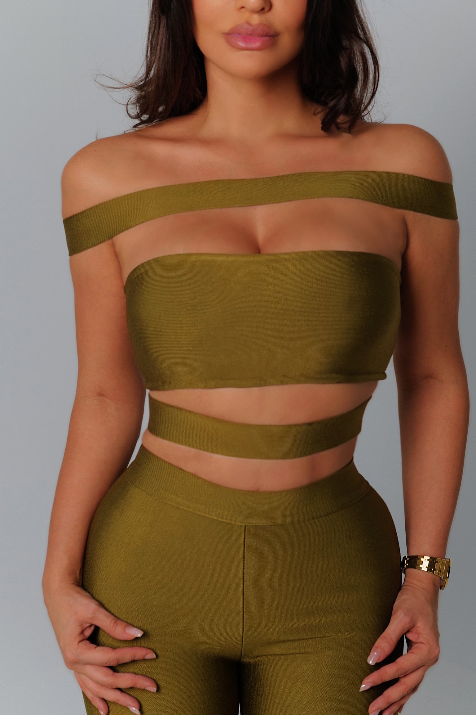 Olive Aura Bandage Jumpsuit