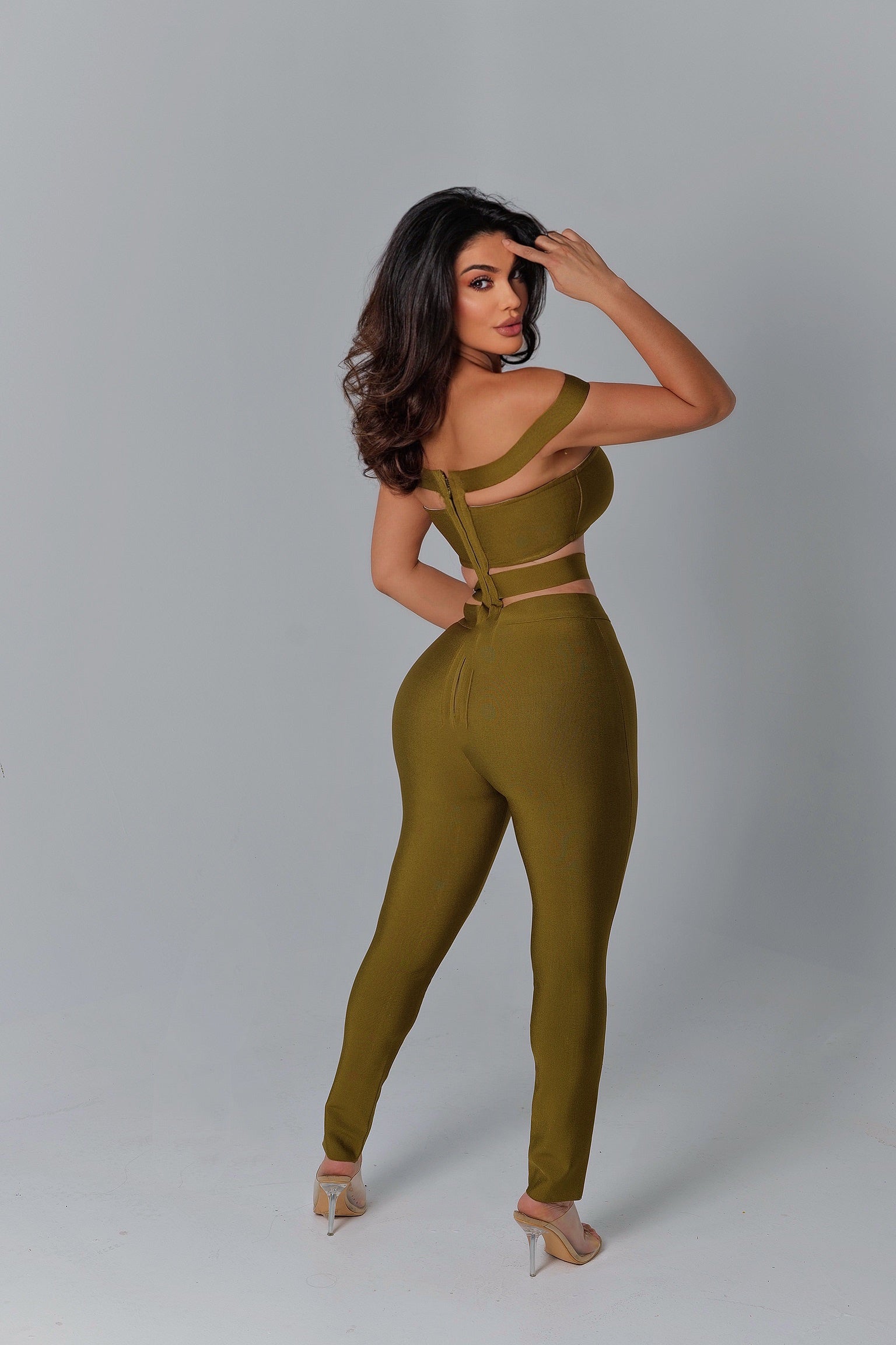 Olive Aura Bandage Jumpsuit