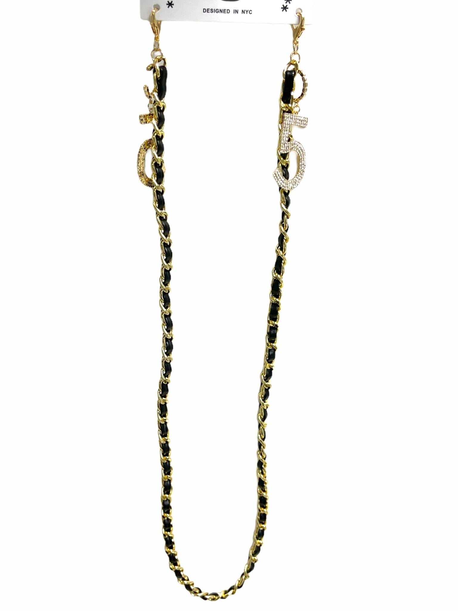 Black Rope Face Mask Chain (Gold) - OMG Swim