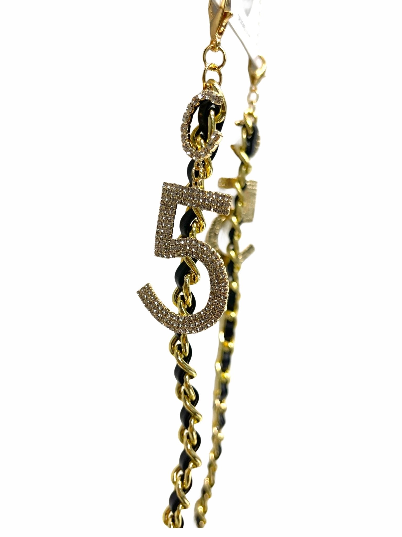 Black Rope Face Mask Chain (Gold) - OMG Swim