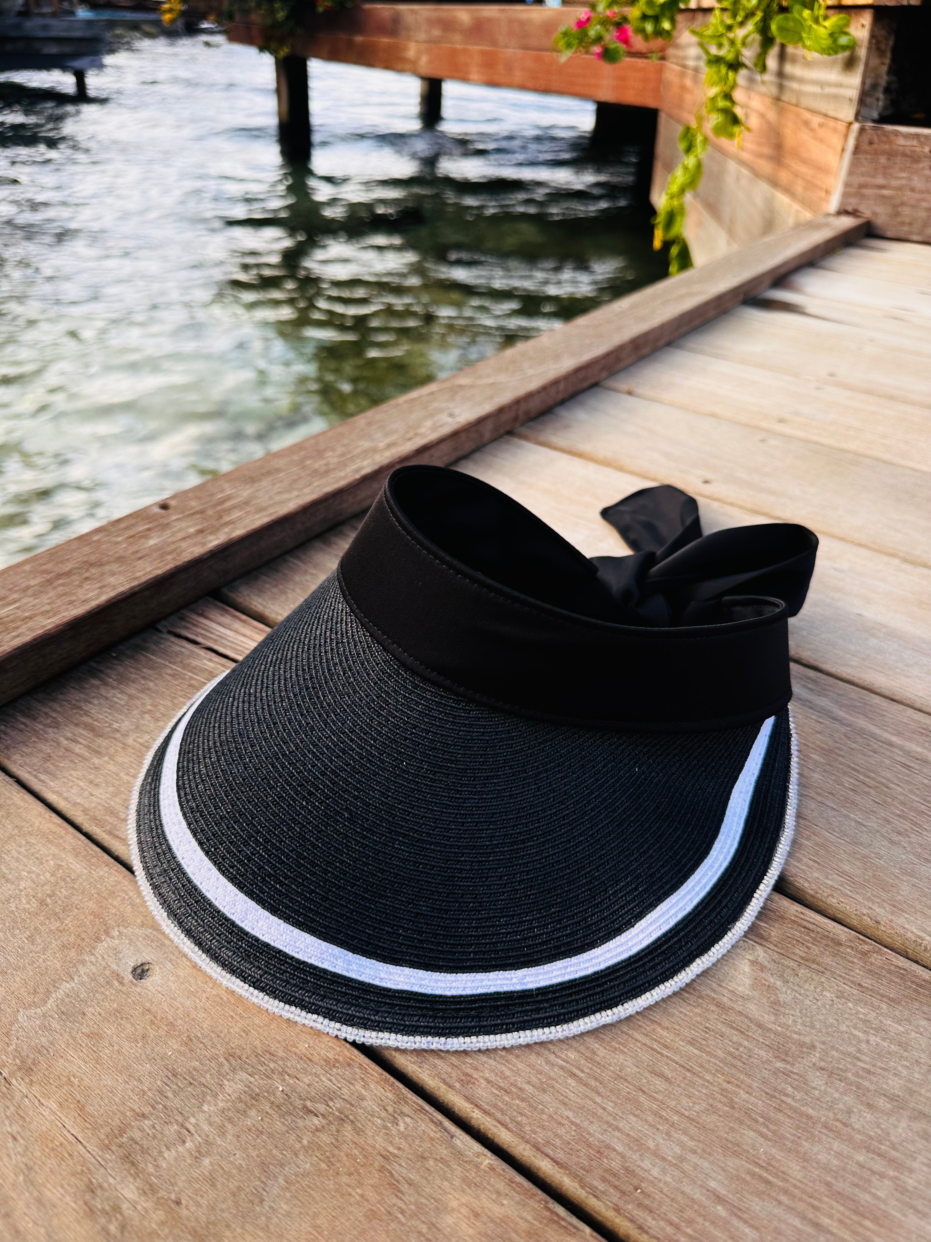 Chic Visor Sun Blocker Hat (Black) - OMG Swim