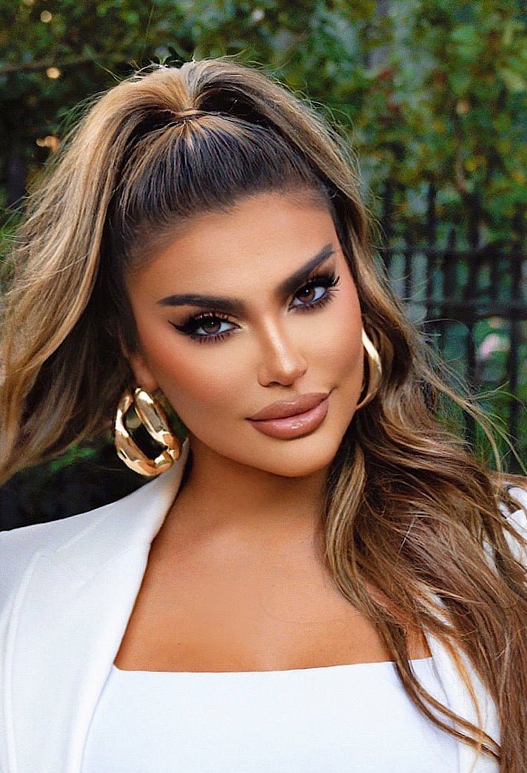 Gold Oversized Chained Earrings - OMG Swim