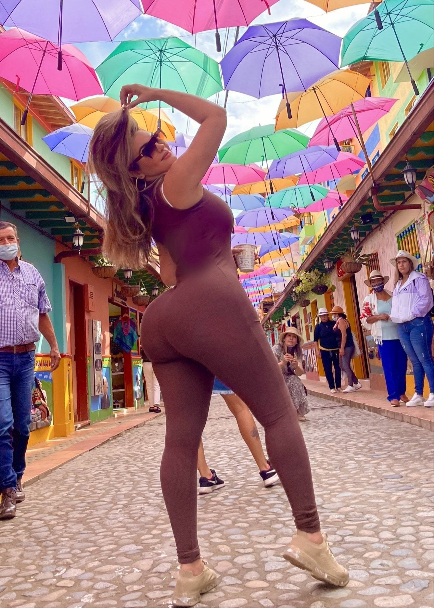 Jet setter Jumpsuit (Brown) - OMG Swim