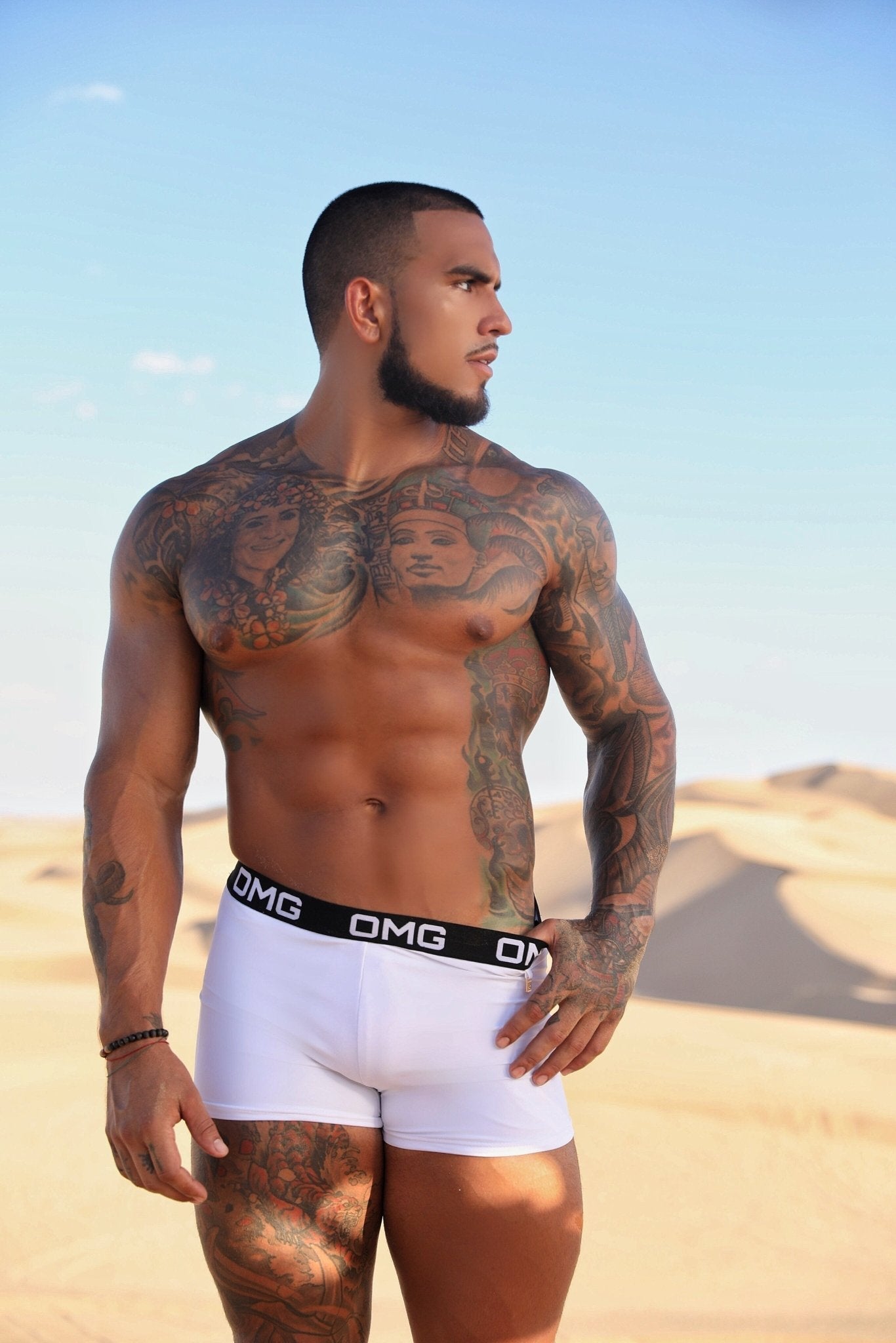 OMG KING Swim Shorts (WHITE) - OMG Swim