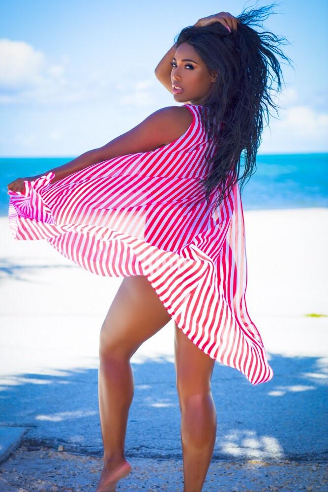 Red & White Stripes Cover Up - OMG Swim