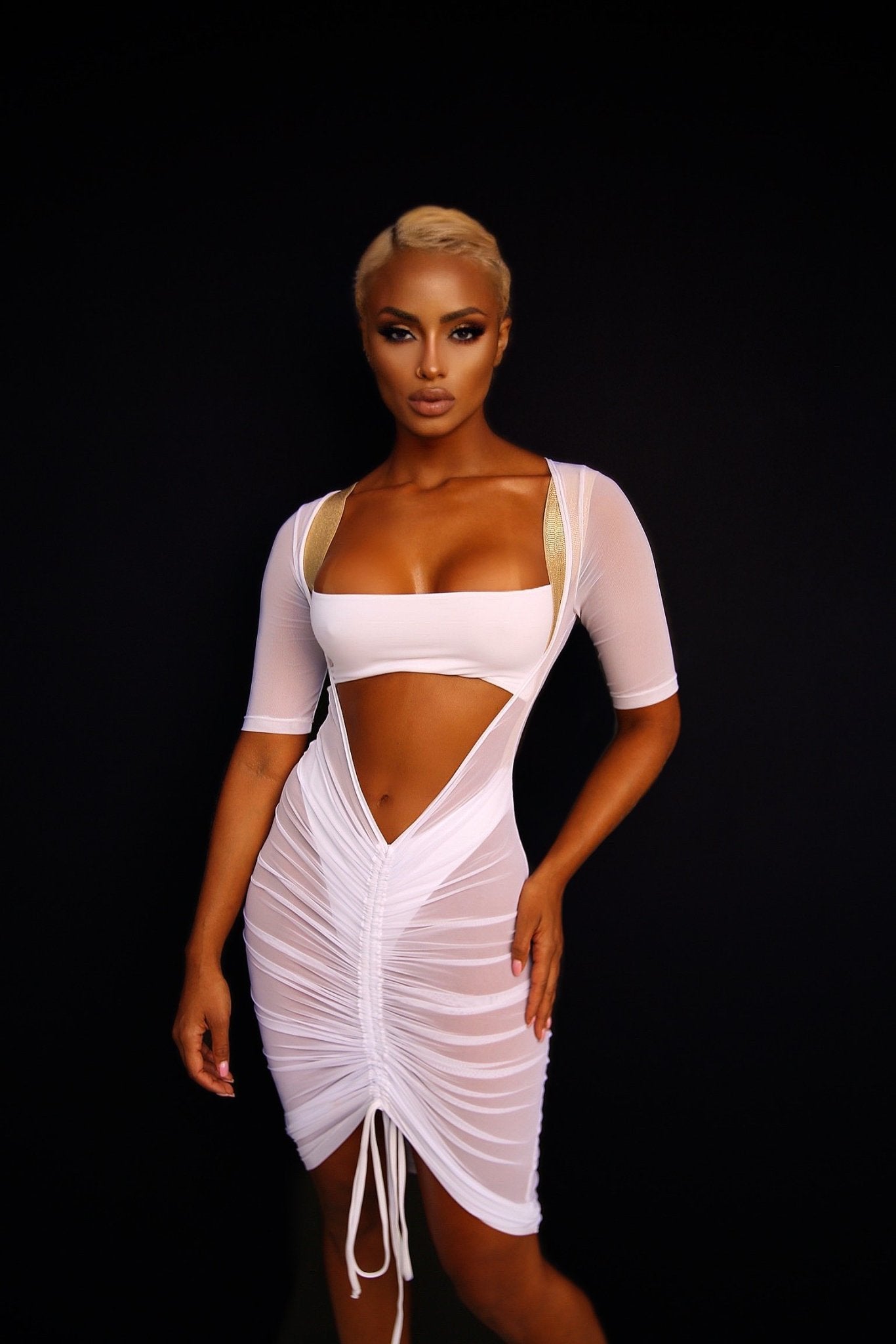 Rich wife cover up dress (White) - OMG Swim