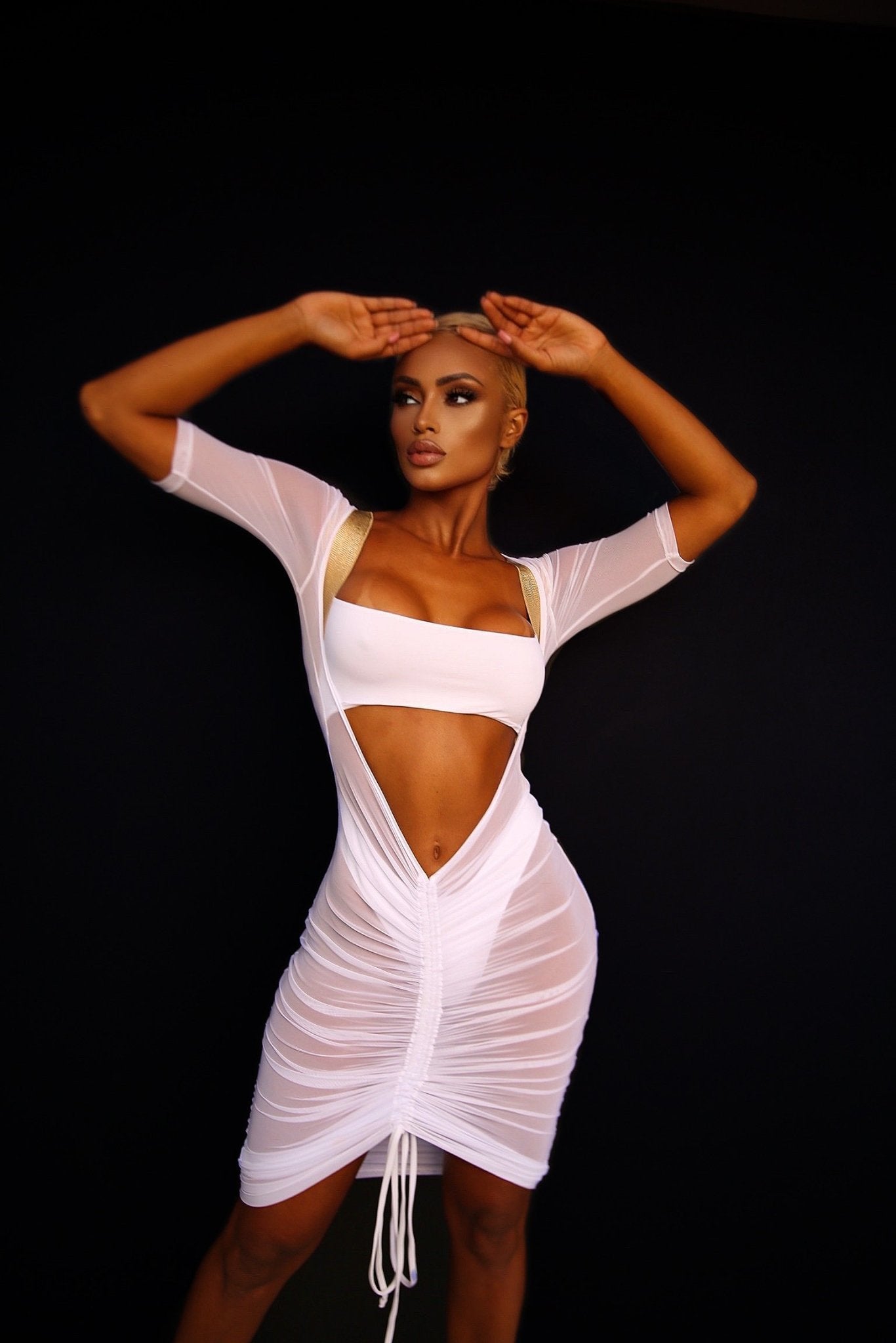 Rich wife cover up dress (White) - OMG Swim