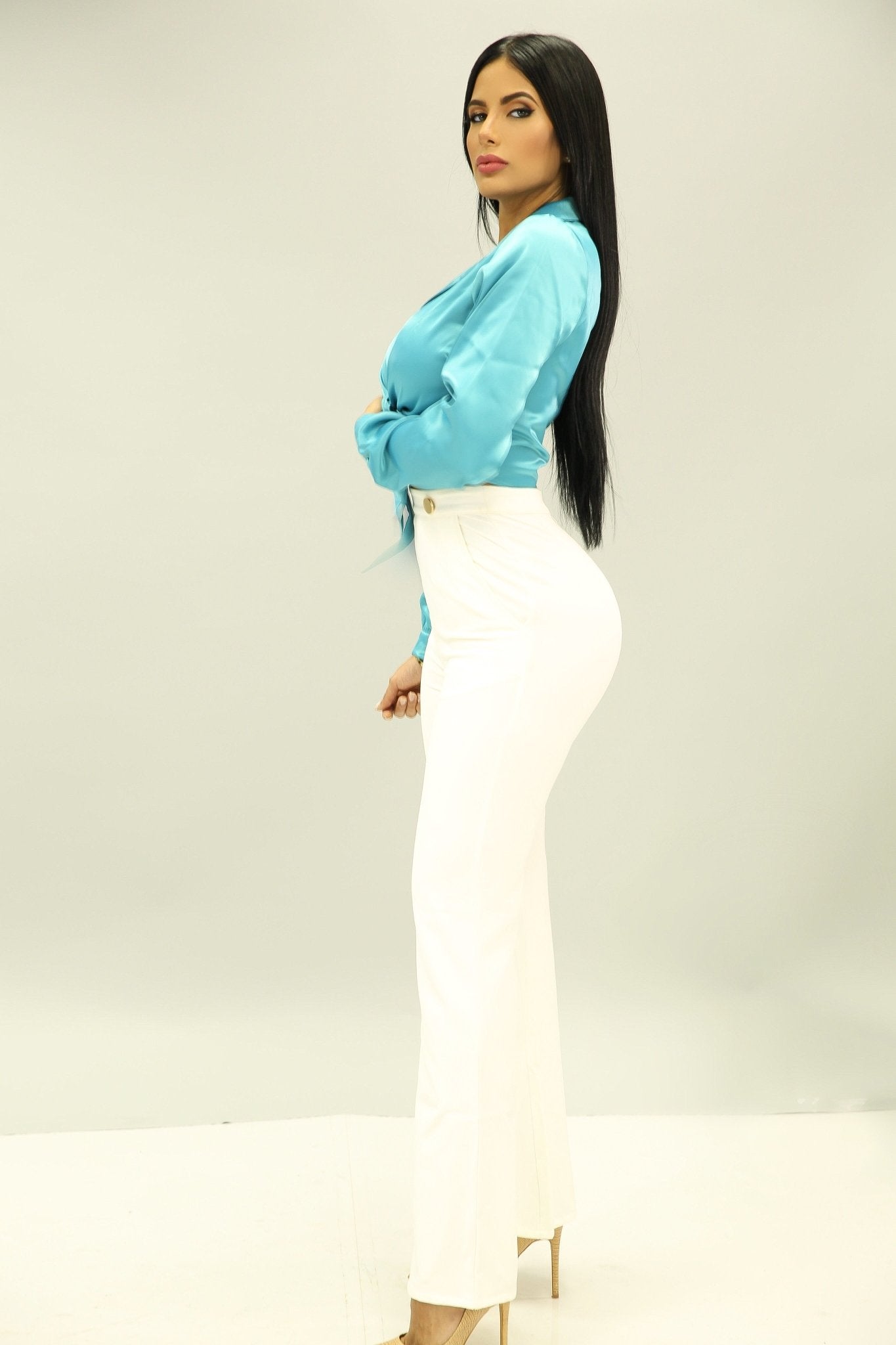 She Means Business Silky Blouse - OMG Swim