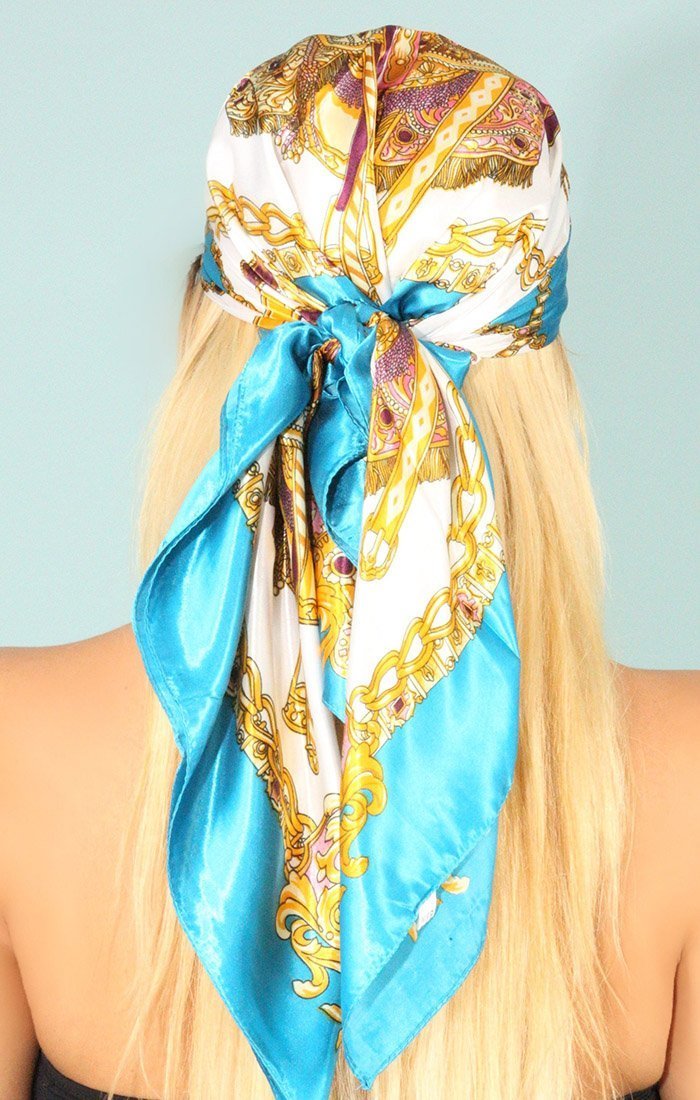 The Aqua Chained Headscarf - OMG Swim
