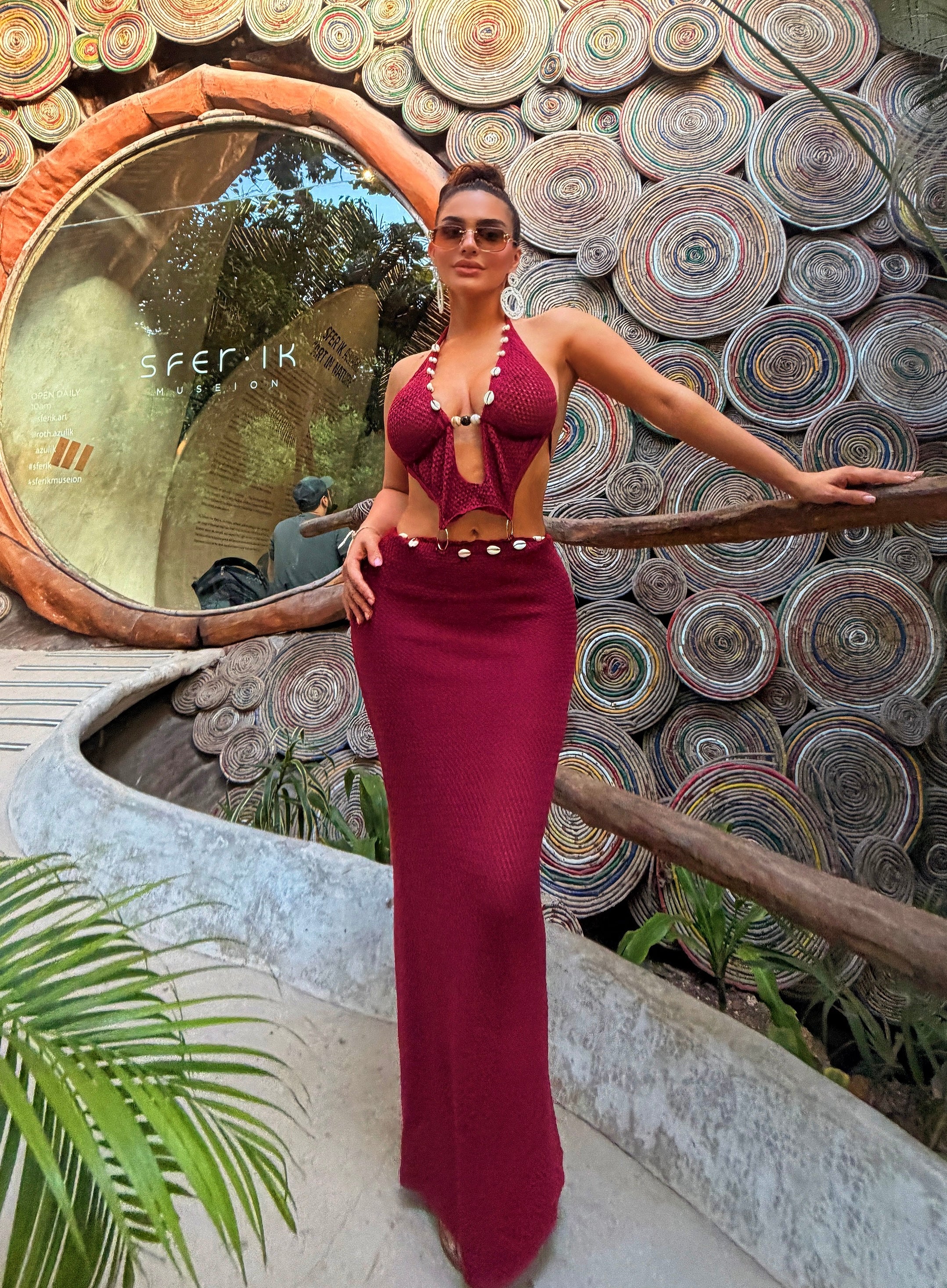 Isla Luxe Shell-Trim Knit Dress