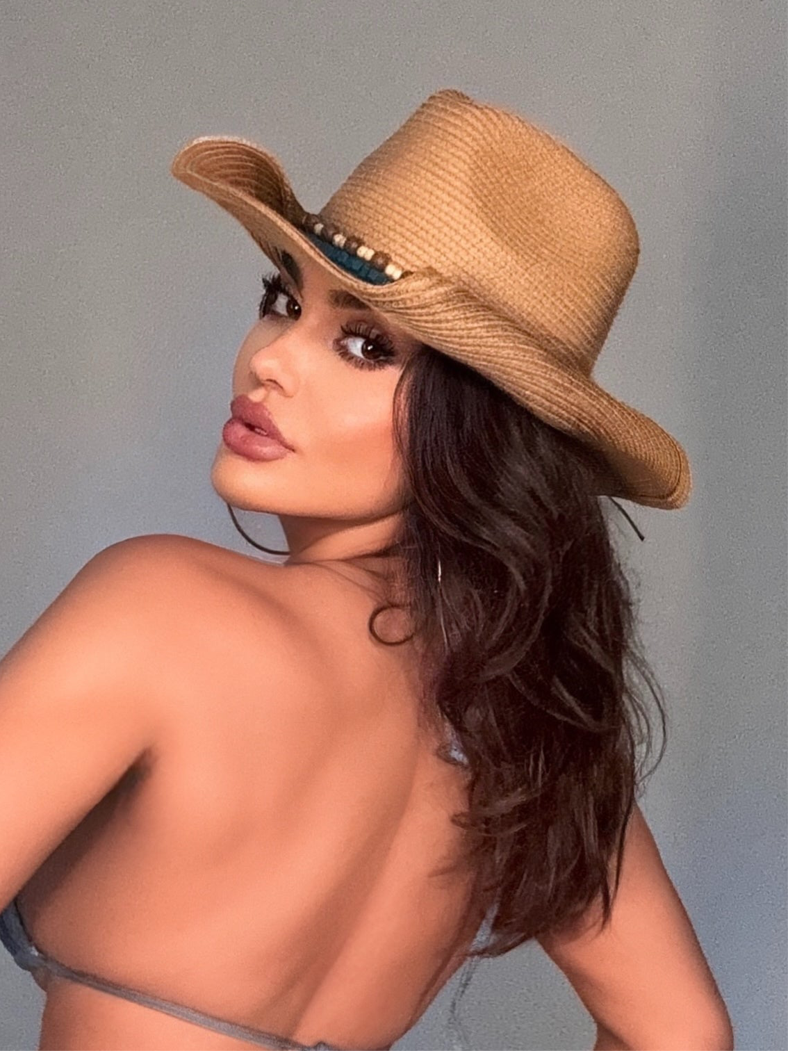 Blue Gem Cow Girl Hat (Dark Tan)