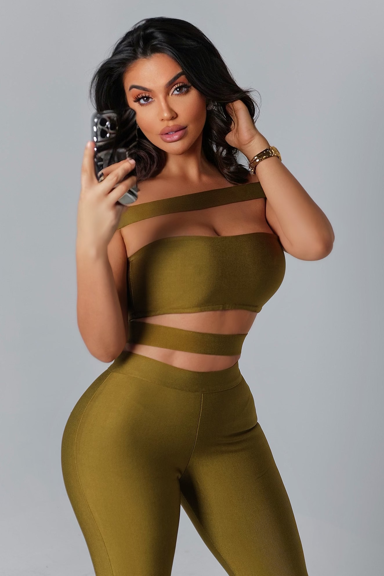 Olive Aura Bandage Jumpsuit