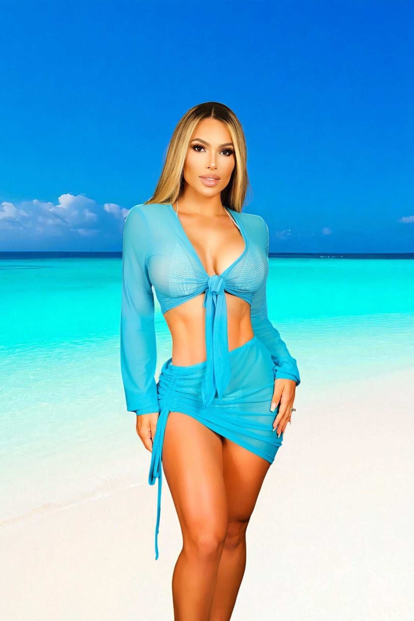 Bahama Mama 2 piece cover up (Blue)