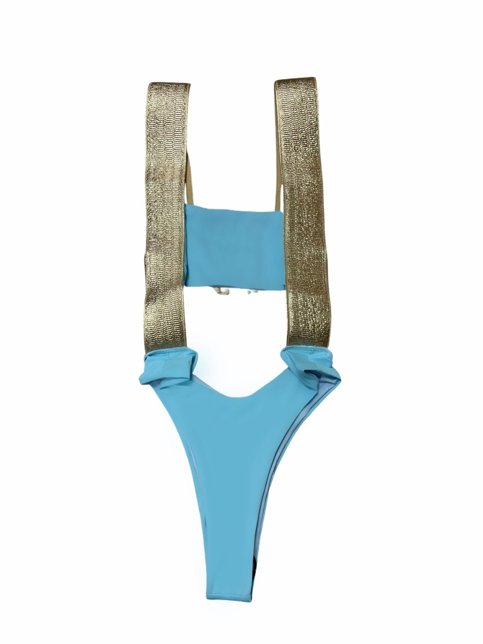 Brick Of Gold Monokini (Baby Blue) - OMG Swim