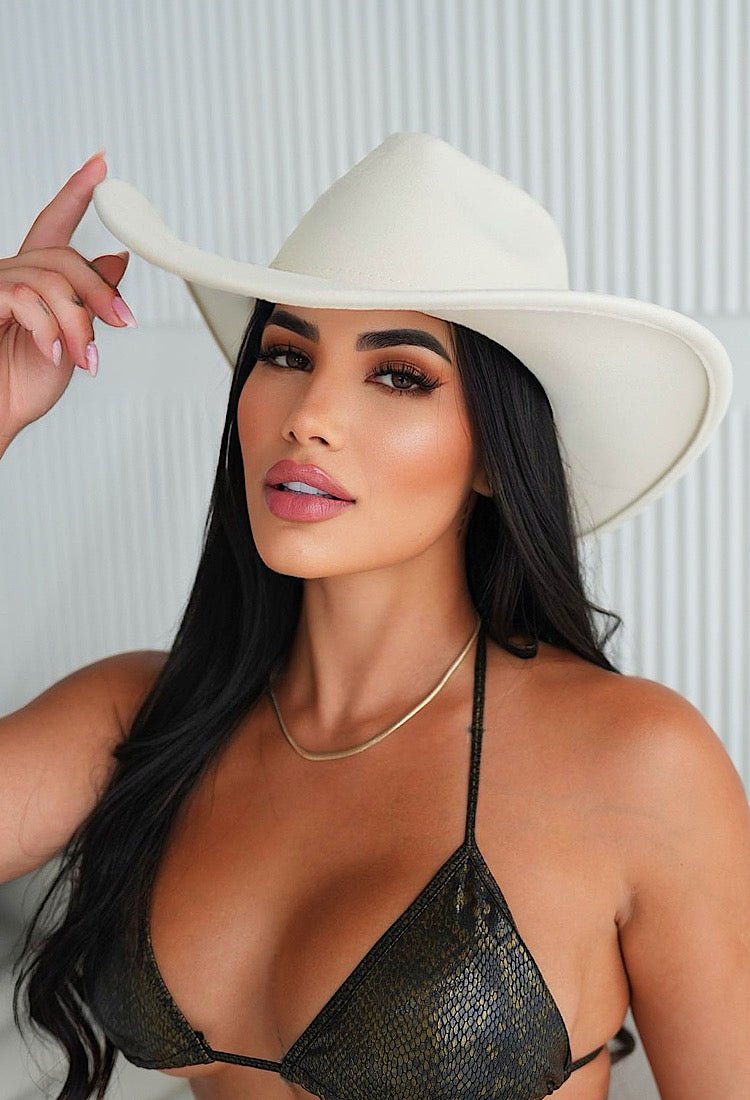 Fashion Cow Girl Hat (Cream) - OMG Swim