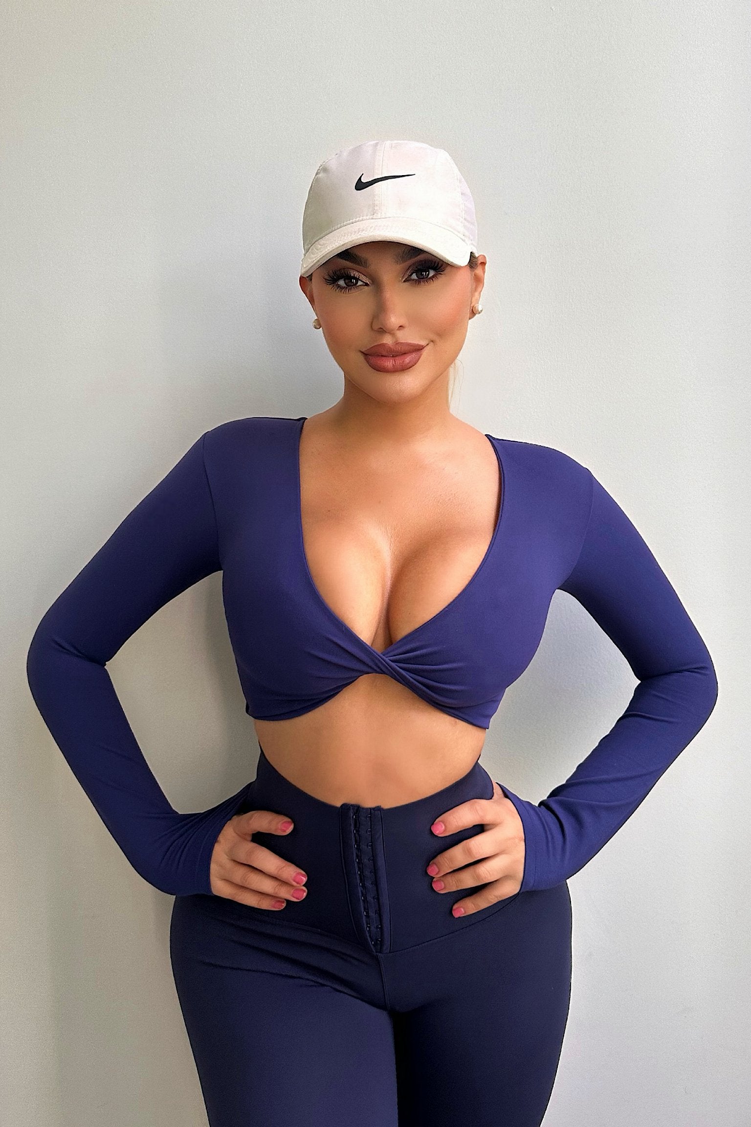 Flexing Fitwear Crop Top (Blue) - OMG Swim