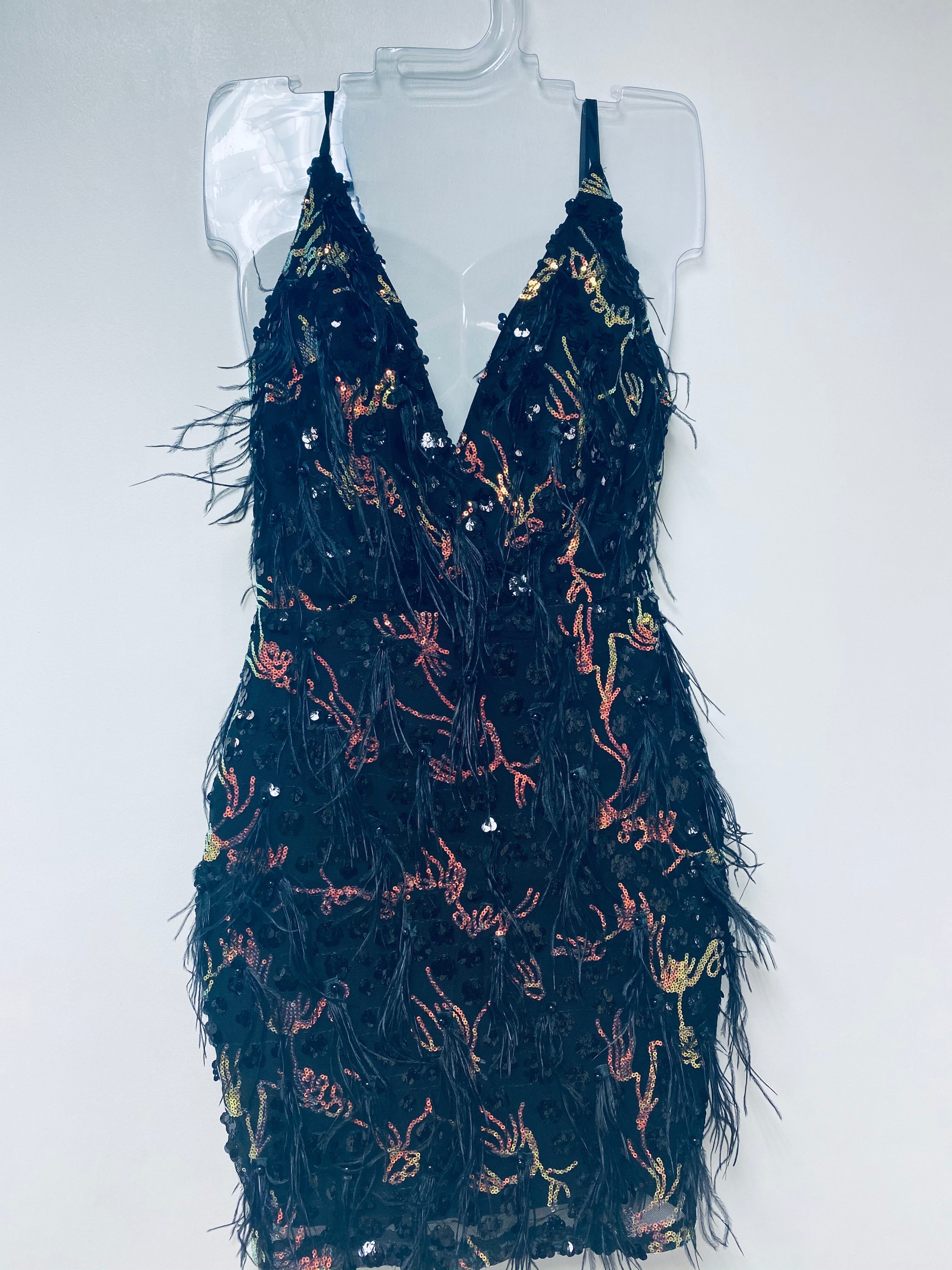 🎁 0066 - Festive feather Dress (100% off)