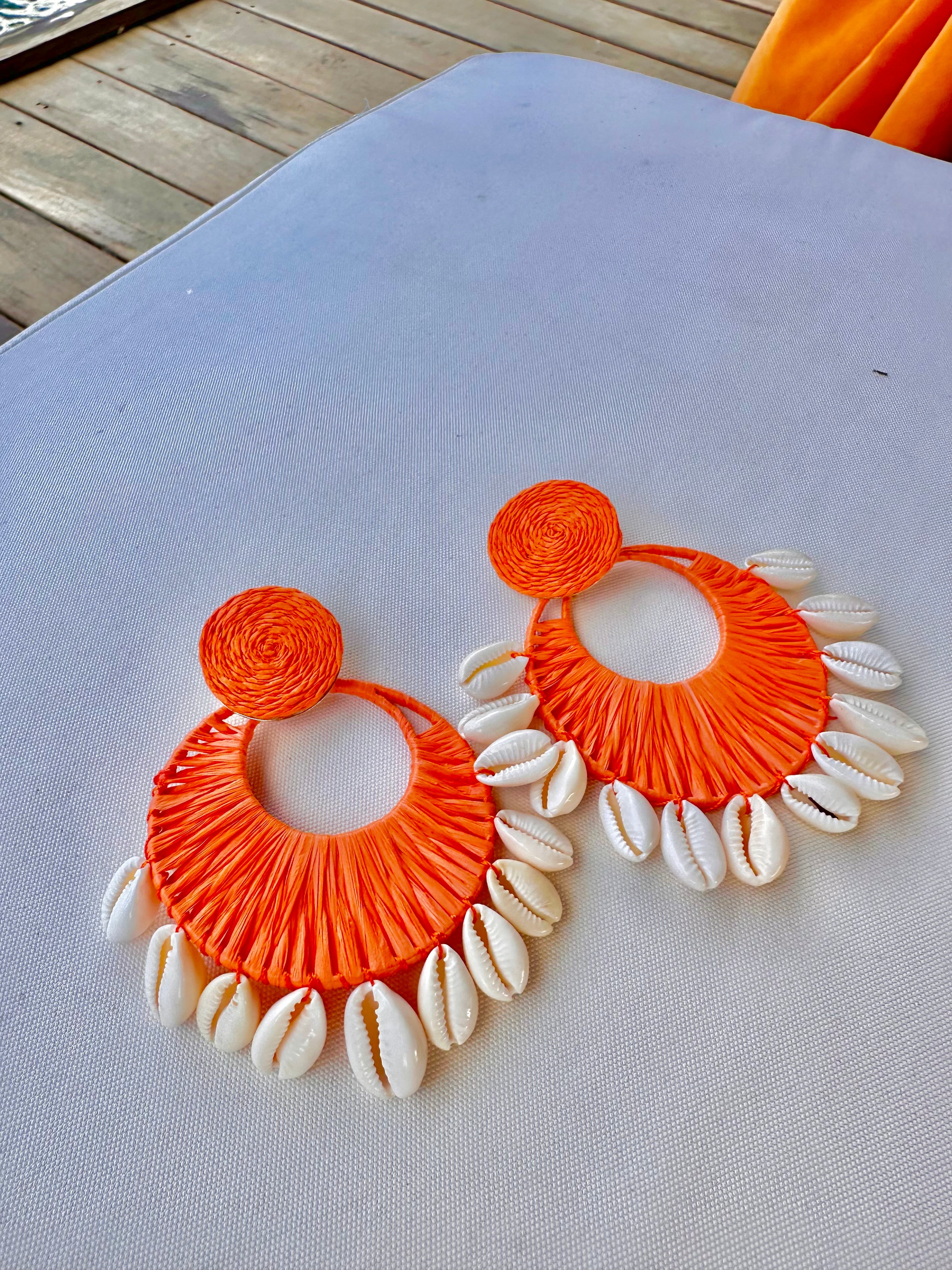 Seashells Earrings (Orange) - OMG Swim