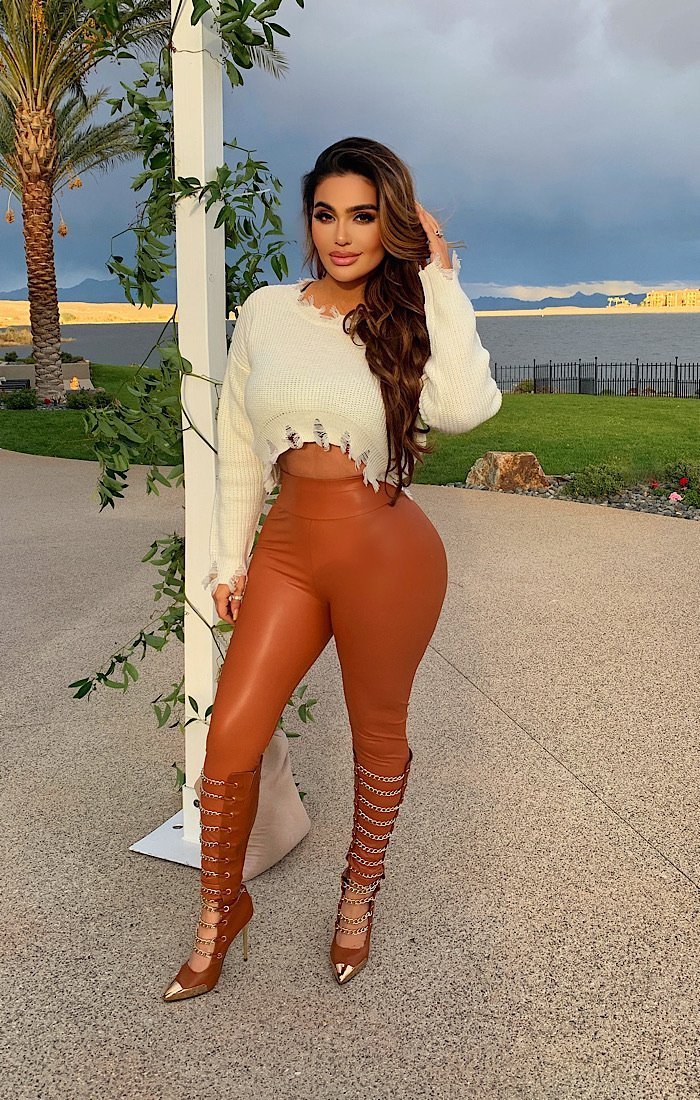 Skin tight Scrunch Booty Faux Leather Leggings - OMG Swim