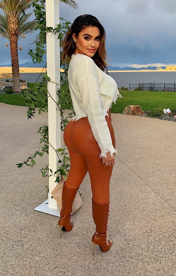 Skin tight Scrunch Booty Faux Leather Leggings - OMG Swim