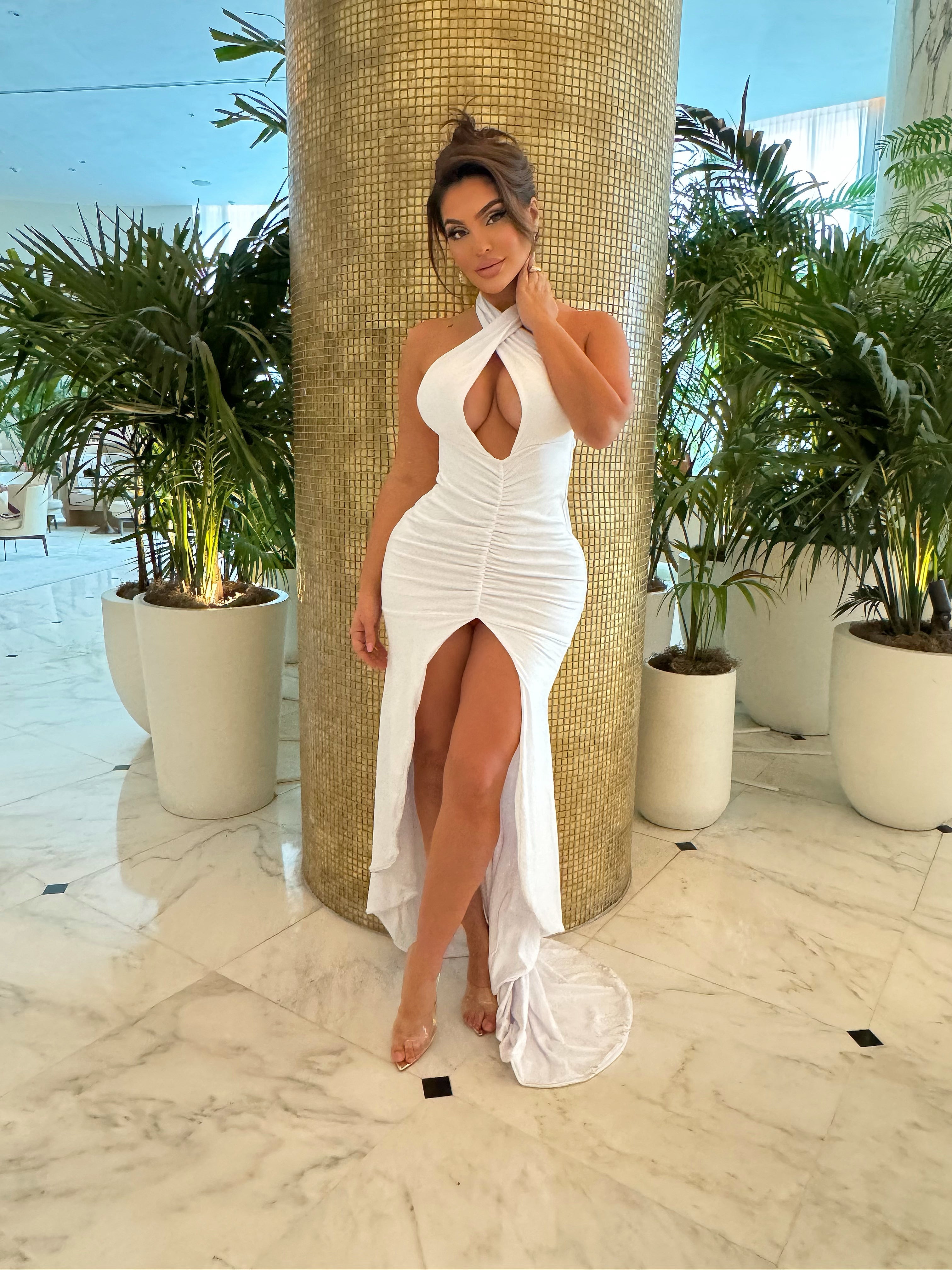 Superstar Long Gown (White) - OMG Swim