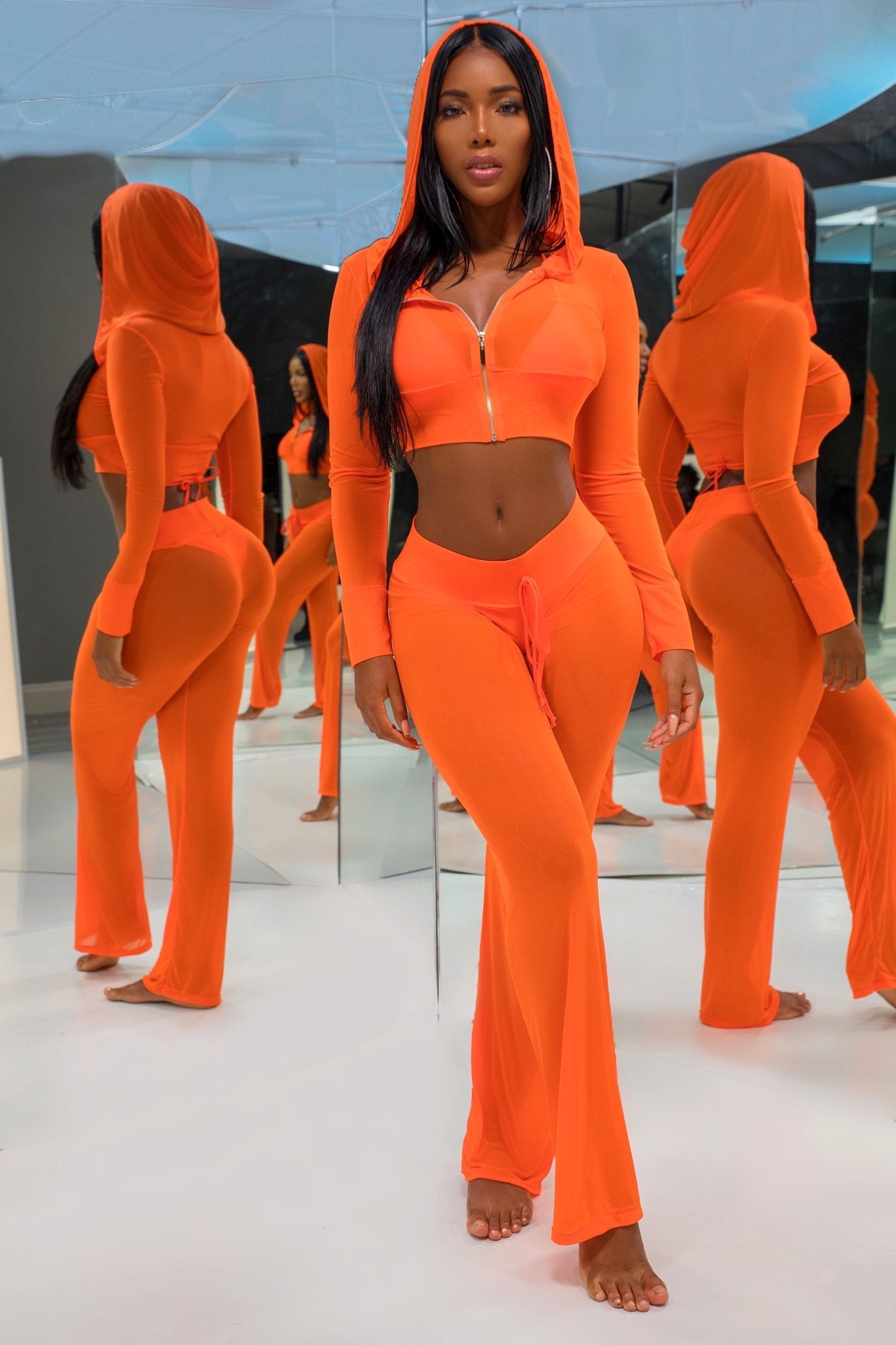 The Island Ting Sheer Cover Up (Orange) - OMG Swim